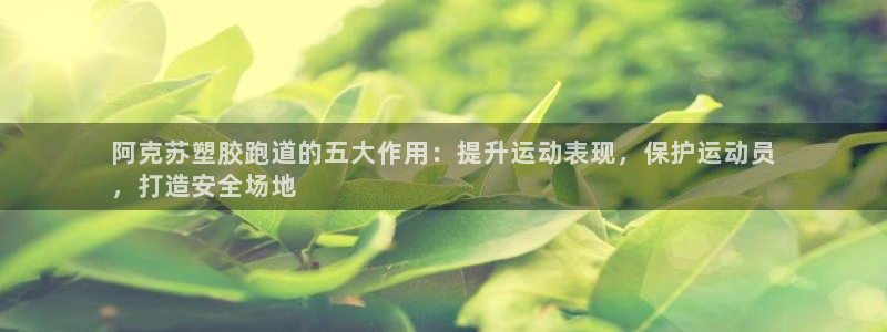 尊龙凯时登录：阿克苏塑胶跑道的五大作用：提升运动表现